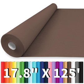 Vanhench Vanhench 17.8" x 1500" (125') Coffee Brown Wrapping Paper, Solid Color Kraft Craft Paper for Birthday Gift Wrapping Floral Bouquet Packing, for Poster Bulletin Board, School Supplies for Kids