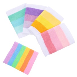 Baluue 5pcs Colorful Lightweight Wrist Support Sleeves for Sports Fitness Breathable Compression Braces for Running Yoga Walking Reusable and Washable for Wrist