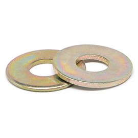 3/8" Grade 8 Flat Washer SAE Pattern Medium Carbon Steel Yellow Zinc Plated Pk 50