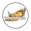 Homemade 48 Thanksgiving cornucopia !! ENVELOPE SEALS LABELS STICKERS 1.2"