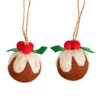Sass & Belle Christmas Pudding Felt Hanging Decoration - Set