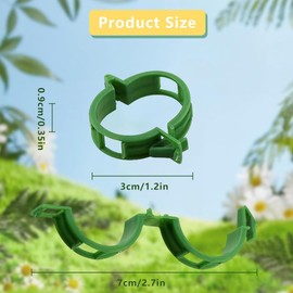 JJiaoLinin Secured Plant Plastic Clip, Pack of 100 Plant Clips, Plant Clips for Climbing Plants, Premium Tomato Clips, Plant Support for Tomato, Cucumber, Plant Attachment (Green)