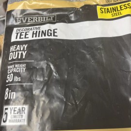 Everbilt 8 in. Black Stainless Steel Decorative Gate Tee Hinge