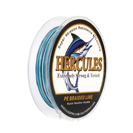 HERCULES Super Strong 500M 547 Yards Braided Fishing Line 20 LB Test for Saltwater Freshwater PE Braid Fish Lines 4 Strands - Blue Camo, 20LB (9.1KG), 0.20MM