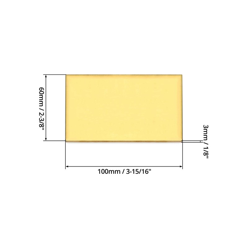 QWORK® H62 Brass Sheet Corrosion Resistant (3 mm, 60 mm
