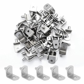 50pcs Shelf Support Pegs, L-Shaped Metal Cabinet Nickel Plated Cabinet Closet Shelf Pins with Hole 6mm(1/4 Inch) for Kitchen Bookcase Shelf Furniture Support