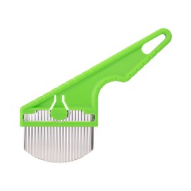 Nisaku NJP2510 Zassou Burush Sidewalk Crack Weeder, Japanese 3 Curved Blade, 8-Inch Ergonomic, Stainless Steel/Green Plastic Handle