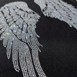 Rhinestone Clear Crystal Angel Wings Iron-on Heat Transfer Design by Rhinestop, Iron on Motif, hot fix Angel Wing Design, bedazzle Angel Wings