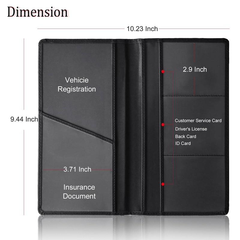 ABSWER Premium Car Registration and Insurance Card Holder with Magnetic