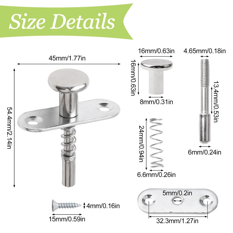 UFURMATE 4 x Iron Piston Latch Spring Loaded Window Latch