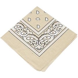 AAMERA Paisley Print Bandana Scarf Headband, Pack of 1, Beige, 55 cm x 55 cm