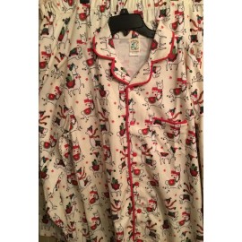 Nite Nite Munki Munki Mens LLAMA Pajama Set Cream L Large Christmas Lights