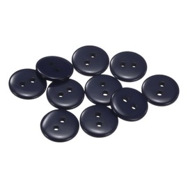 HARFINGTON 10pcs Sewing Button 1/2"(12.5mm) 2 Holes Resin Round Craft Replacement Buttons for Clothing DIY Crafts Decoration, Navy Blue