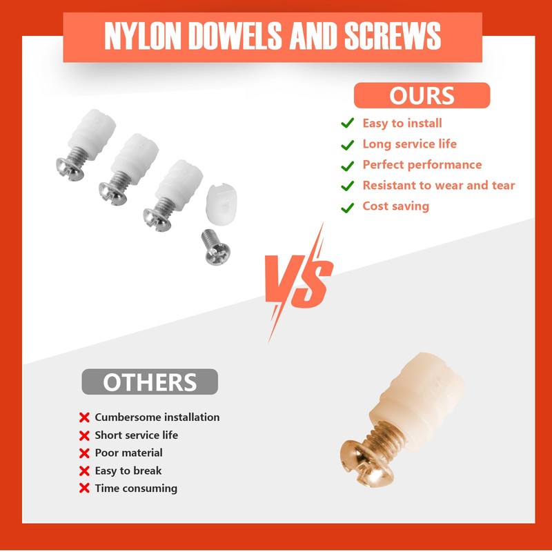 102267 105163 Plastic Sleeve and Screw Compatible with IKEA Furniture