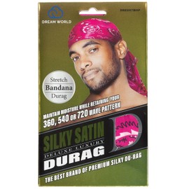 Dream World Silky Satin Durag Bandana Hot Pink