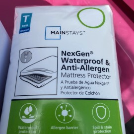 Mainstays NexGen Waterproof Anti-Allergen Zippered Mattress Protector, Twin