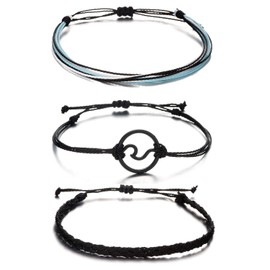 Softones Boho Rope Ankle Bracelets for Women Waterproof Adjustable Braided Anklets for Women - Turtle|Wave|Beads|Infinite|Starfish|Boat Anchor