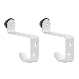 Set of 2 Stainless Steel Door Stoppers with Coat Hooks, Bag Hangers, Office and DIY