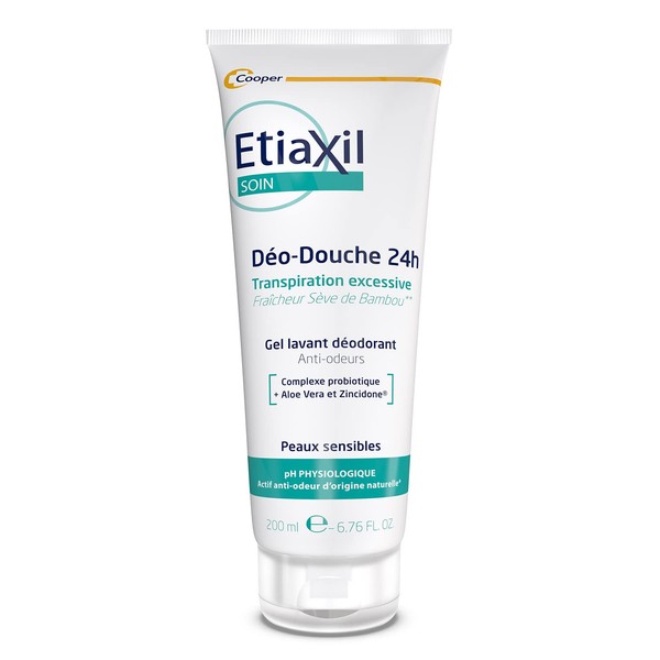 ETIAXIL - Déo-Douche - Gel Douche Transpiration Excessive - Corps - Peaux sensibles - 200 ml