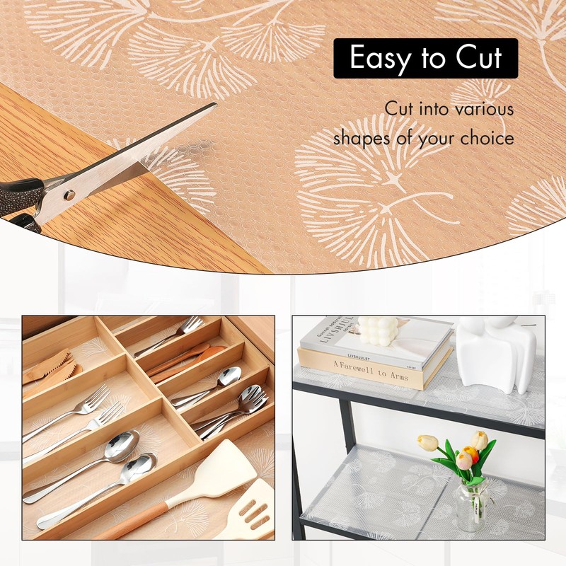Cooyes Shelf Liner, Non Adhesive Drawer and Cabinet Liner, EVA