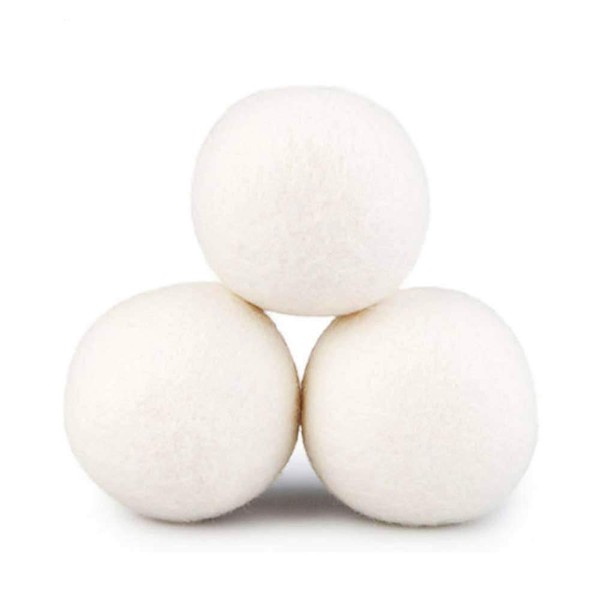100% NATURAL & HANDMADE WOOL DRYER BALLS Eco-Friendly Reusable Laundry Essentials Saves Drying Time Laundry Balls (3PCS)