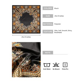 AWAYTR 23” Satin Bandanas for Women Head Scarf Like Silk Scarf for Hair Scarf Satin Neck Scarf Silk Hair Bandana Headscarf