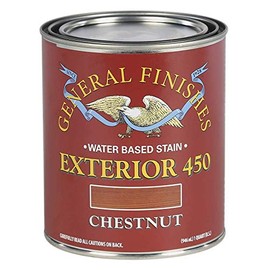 General Finishes Exterior 450 Water Based Wood Stain, 1 Quart, Chestnut
