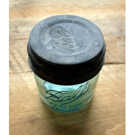 BALL HALF 1/2 PINT BLUE MASON Jar "Collector's Edition" Antique BALL ZINC Lid