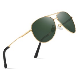 wearPro Polarised-Sunglasses-Mens-Womens-Pilot Sunglasses Unisex UV400 Protection Polarized Sun Glasses Black Sunglasses Unisex Classic Vintage Style Ultralight Shades For Driving (Green)