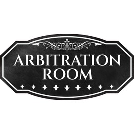 Victorian Plus Arbitration Room Wall or Door Sign Leather | Legal and Courtroom Decoration - Large