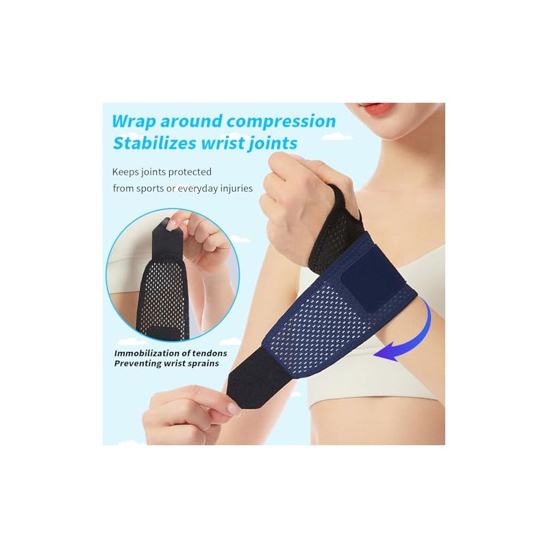 Wrist Support Brace for Gym and Sports, Breathable Adjustable Wrist