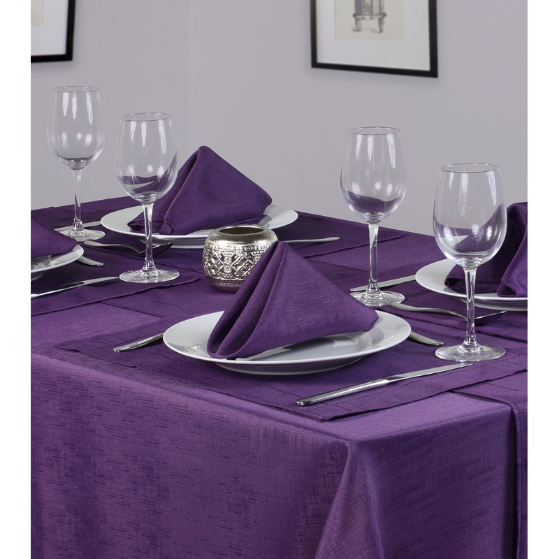 Linen Look Soft Feel Easycare Slubbed Purple 70in x 108in