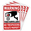 4 Pack Private Property No Trespassing Sign, Rustproof Aluminum 24-Hour