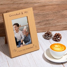 Grandad and Me Picture Photo Frame 4 x 6 Inch Wooden Photo Frame Grandad Gifts from Grandson Granddaughter for Christmas Birthday Present Idea