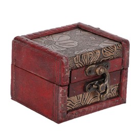 ZJchao Brooch Gift Box Ring Case Box, Wooden Box with Lid, Small, Mini Jewellery Box, Vintage Handcraft, Wooden Jewellery Box, Container, Ring, Earring, Storage Holder, Jewellery Au