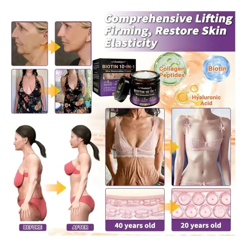 Crema Restauradora De Piel 10 En 1 Con Biotina Natural