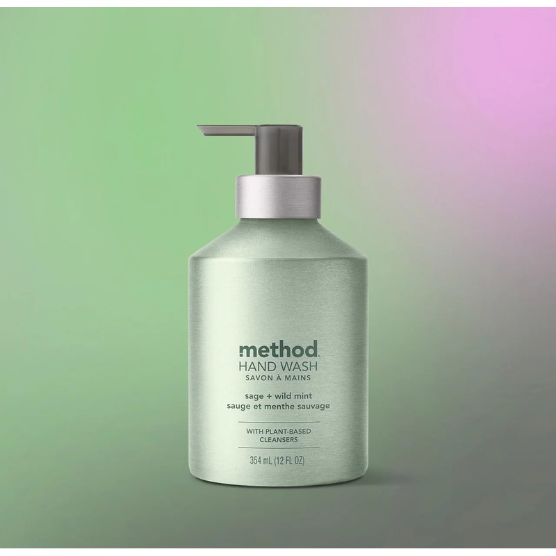 Method Premium Gel Hand Soap, Reusable Aluminum Bottle, Sage +