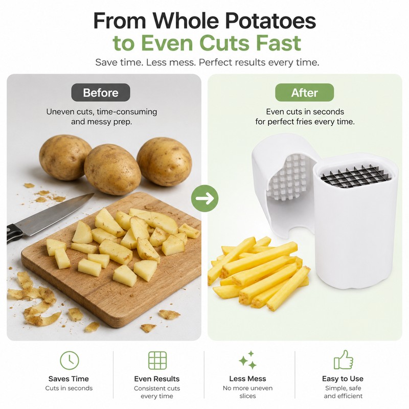 French Fry Cutter for Potatoes & Vegetables – Stainless Steel