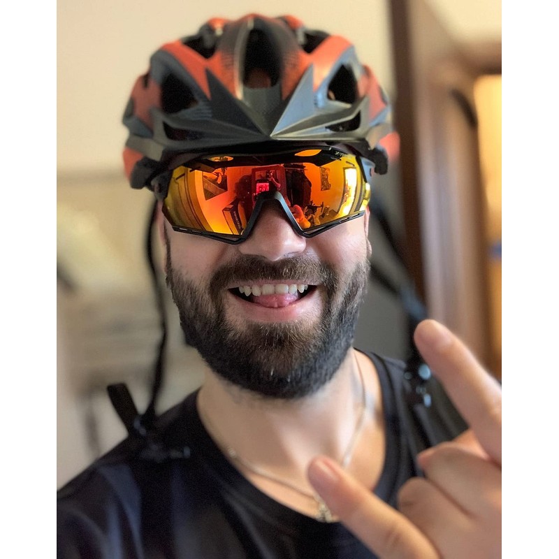 X-TIGER Cycling Glasses, UV400 with 5 Interchangeable Lenses, Men's Women's