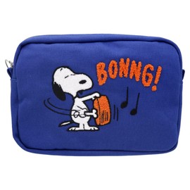 Sunstar Stationery S2320584 Snoopy Pouch, Sagara Embroidery, Peanut American Taste, Blue