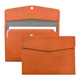 VANRA 1 Piece PU Leather Envelope File Folders A4 Paper Document Filing Envelope Document Organizer Leather Portfolio Folder Holder with Magnetic Closure (Brown)