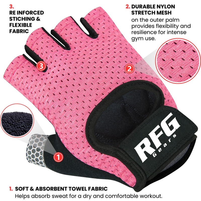 Repton Fitness Gears Gym Gloves with Wrist Strap, Weight Lifting