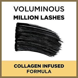 LOreal Paris Maquillaje Voluminoso Million Lashes Mascara, Voluminizador, Definir, A prueba de manchas, Sin Clump-Free Longituding, Colágeno Infused  