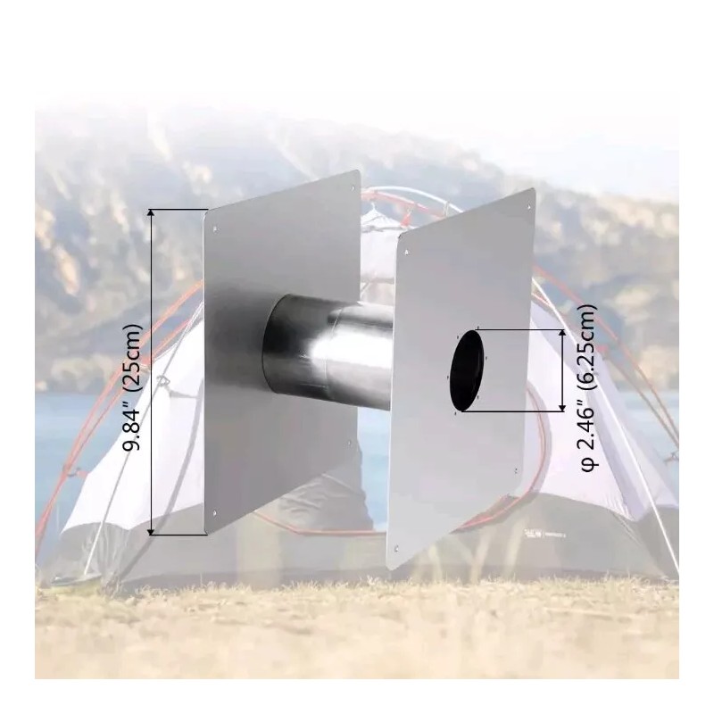 Camplux 2.36 in. Adjustable Wall Thimble Stainless Steel for Gas