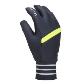 SEALSKINZ Solo Unisex Reflective Glove - Black/Neon Yellow, Medium