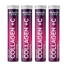 Beauty & Co Collagen Effervescent - Marine Collagen & Vitamin C Supplement - 500mg Per Tablet (4 Tubes)