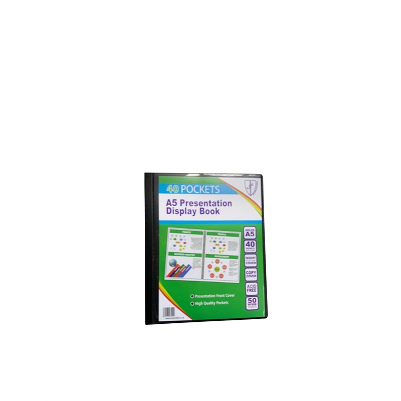 1 x A5 40 Pockets (80 Views) Display Books Black