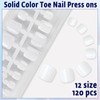 Bellelfin Press on Toenails for Women Glossy White Toenails Press