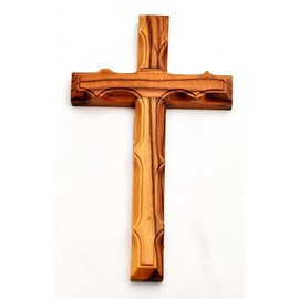 Jerusalem Olive Wood Cross Made in Bethlehem (Size L/12 x W/7 cm)