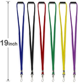 Ollain 25 Pack Breakaway Lanyard with J-Hook Bulk Flat Lanyards for Name tag ID Badges